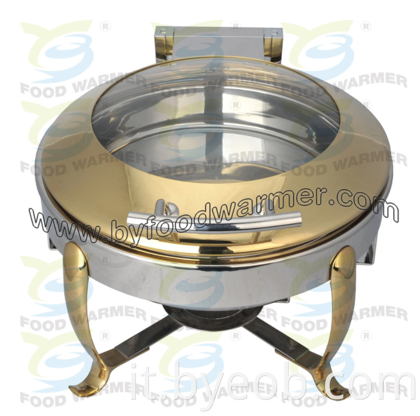 Golden Round Stainless Steel Chafing Dish